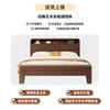 Nova Cama de Madeira Maciça Simples Moderna 1,8 m Cor Nogueira Cama Grande 1,5 Cama de Casal Móveis para Aluguel 1,2 m Armazenamento
