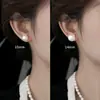 Pendientes de Plata Pura S999 con Aguja, Perla Blanca Australiana Swarovski para Mujer, Lujo Ligero, Sensación de Alta Gama, Amigables con los Oídos, Pendientes Simples y Versátiles