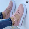 Novos Sapatos Esportivos e de Lazer de Verão Exportação Sola Redonda Bico Redondo 2025 Feminino Sola Grossa Recortado Poliuretano Tamanho Grande Azul