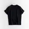 Camiseta Básica Preta de Manga Curta para Homem Verão 2025 Solta Gola Redonda Lisa Camiseta de Base