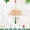 Linterna de tejido de bambú para el Día de Año Nuevo, linterna mini brillante de mano, paquete de materiales para manualidades DIY para niños, estilo antiguo, bote pequeño