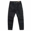 Macacão masculino coreano reto solto calça casual de trabalhador verão simples multi-bolsos calça de proteção para trabalho masculina