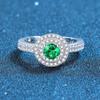 Anillo femenino cerrado con diamantes redondos morados, verdes, azules y rojos en plata esterlina S925, estilo coreano sencillo para dama.