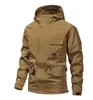 Chaqueta transfronteriza para hombres jóvenes, chaqueta cortavientos exterior multibolsillos, chaqueta con capucha de marca moderna techwear estilo americano