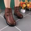 Sapatos de Mãe de Bico Redondo em Couro Macio Genuíno com Solado Macio Sapatos Femininos de Inverno 2025 Novos Sapatos de Feijão com Pelúcia Antiderrapantes Confortáveis Pequenos Sapatos de Couro