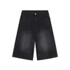 Calça Jeans Cropped Wide Leg Preta Estilo Americano para Mulheres, Verão, Corpo em Formato de Pera, Tamanho Grande, Solta, Emagrecimento, Reta