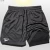 Shorts de doble capa estampados en 2D transfronterizos para hombre, de verano, talla europea, para fitness, deportes, entrenamiento, secado rápido, jogging, malla
