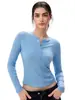 Nueva camiseta Henley de modal Lenzing para mujer, ropa deportiva para yoga, camiseta adelgazante de alta elasticidad, top de manga larga para correr y fitness.