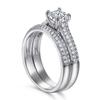 Tonglin transfronteiriço Amazon popular s925 anel de prata esterlina moda personalizada feminina anel de combinação zircão jóias de prata