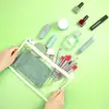 Amazon Bolsa Multifuncional de PVC Impermeable para Maquillaje, Lápices, Papelería para Oficina de Maestro, Bolsa con Cierre Blanco Transparente