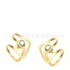Acero de titanio chapado en oro de 18 quilates taladro verde claro europeo y americano clip para la oreja en forma de U pendientes de moda personalidad sin género E211261