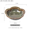 Cuenco de arroz con forma de pétalo, cuenco de sopa estilo retro japonés, cuenco pequeño para avena y ensalada de frutas en casa, alto valor estético