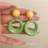 Nuevos Pendientes 2026 Adecuados para el Verano, Pendientes Redondos Geométricos de Bloques de Color para Niñas, de Alta Gama, Modernos, Sencillos y a la Moda
