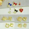 Ventas Directas de Fábrica, Venta al por Mayor de Artículos en Stock, Chapado en Oro Real Microincrustado de Cobre 18K, Colgante en Forma de Corazón Chapado en Oro