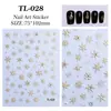 Adesivos de Unha Floco de Neve Azul Diamante de Cristal 5D Estereoscópico em Relevo Hot Stamping Prata Floco de Neve Adesivos de Arte para Unhas Joia Estilo Tl