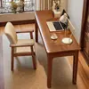 Mesa de Madeira Maciça Simples Pequena para Apartamento Mesa de Estudo com Gaveta Mesa de Quarto Borda Estreita Retangular Mesa para Computador