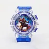 Reloj infantil de Iron Man Estudiante de primaria Superhéroe de Marvel luz intermitente luminoso electrónico para niños reloj de cuarzo de alfabetización