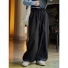 Pantalones casuales de pierna ancha para mujer, estilo urbano japonés, elásticos, adelgazantes, sueltos y cómodos, para otoño