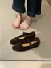 Zapatos Individuales Mary Jane Planos de Boca Baja Estilo Retro Francés 2026 Primavera/Otoño Nuevos Puntera Redonda Correa Única Hebilla Zapatos de Abuela