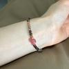 Pulsera de ágata fuente de sal de turmalina de 4 mm fresca y meticulosa, pulsera hecha a mano de plata esterlina S925, cuerda elástica para mujer, estilo chino