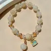 Pulsera de Cristal con Degradado Estilo Bosque Hecha a Mano con Cuentas Joyería de Mano con Borla de Cristal para Mujer Ins Niche Mejor Amiga Venta al Por Mayor