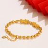 Pulseira de Três Peças Pixiu Duplo Banhada a Ouro Latão Ouro de Areia Vietnamita Pixiu Casal Pulseiras Masculinas e Femininas Fábrica Fornecimento Direto