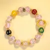 Pulsera de los Doce Signos del Zodíaco y Ocho Deidades Guardianas con Ceniza de Incienso y Vidrio, Pulsera de Ágata Colorida de Alta Gama para Mujer, Al por Mayor