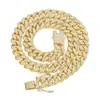 Venta Caliente Transfronteriza de Amazon Pulsera Cubana de 13 mm Aleación Completa de Diamante Broche de Bigote de Dragón Pulsera Hip-Hop Joyería Europea y Americana Venta al por Mayor