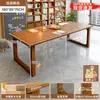 Escritorio para sala de estar, escritorio largo grande para leer y estudiar, mesa de comedor para el hogar, mesa doble larga, estación de trabajo para computadora