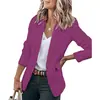 Outono 2026 Novo Estilo Jaqueta Elegante Amazon Wish Feminina Manga Longa Cor Sólida Gola de Terno Blazer de Botão Único