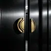 Maçaneta Curva Meia-Lua Estilo Italiano com Design Simples de Ranhura Tridimensional, Maçaneta de Liga de Alumínio para Portas de Quarto de Hotel