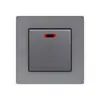 Tomada de Interruptor de Alumínio Escovado Tipo 86 146 para Comércio Exterior com Duas Portas USB Estilo Europeu Padrão Francês Estilo Britânico com Tomada Dupla USB