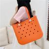 Moda Transfronteriza Exterior Impreso Agujero Bolso de Mano Almacenamiento Bolso Grande EVA Bolso de Playa Cesta Cartera de Mano para Mujer