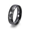 Anel de diamante cerâmico de joalheria europeia e americana, moda masculina e feminina, simples, resistente a arranhões, flor em lote, antioxidante, anel preto atacado