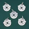Plata de ley S925 murciélago Fu delante de la etiqueta del colgante retro viejo DIY material de cuentas hecho a mano accesorios de joyería