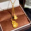 Lujo Ligero Francés Retro Hielo Triturado Doble Calabaza Borla Cadena Superior Moda Temperamento Diseño de Nicho Personalidad Cadena para Clavícula