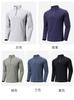 Leve ao ar livre meio zíper gola alta primavera nova manga longa camiseta golfe esportes topo alta base de fitness elástica S
