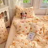 Ins juego de cuatro piezas algodón puro ropa de cama 100% algodón funda de edredón funda de almohada sábana sábana bajera dormitorio estudiantil juego de tres piezas 4