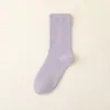 Calcetines de Maternidad Songkou para Mujer Otoño e Invierno Calcetines Sencillos de Media Pantorrilla Versátiles Estilo Japonés Color Sólido Femeninos Largos de Algodón Holgados