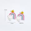 Pendientes acrílicos con nubes arcoíris transfronterizas europeas y americanas de dibujos animados creativos, pendientes degradados para mujer, joyería con personalidad avanzada.