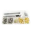 Transfronterizo 100 juegos 6mm ojal cobre orificio de aire hebilla ojal hebilla herramienta juego círculo lona cobre metal zapatos ojo de vapor clavo