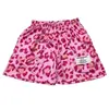 Shorts Esportivo Rosa de Secagem Rápida com Estampa de Leopardo Estilo Americano, Marca da Moda Transfronteiriça, com Forro para Treinamento de Basquete para o Verão
