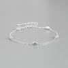 Pulseira de arroz pequena a laser de prata de lei S925 japonesa e coreana feminina simples pequena requintada pequena fresca joia de prata versátil atacado