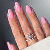 Uñas de Almendra Portátiles de Venta Caliente Transfronterizas Europeas y Americanas Blanco Francés Color Puro Parche Manicura Uñas Postizas Uñas Acabadas