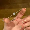 Colar Pingente Coração Azul Paraíba Simples, Brincos de Pedra Colorida em Formato de Coração, Pulseira Retrátil com Diamante Branco Super Brilhante, Cobre