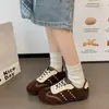 Novos Sapatos Casuais Retro de Moda Outono para Mulheres, Tênis de Skate de Cano Baixo com Cadarço, Feito em Xunlade, Argan, Sola Plana, 2026