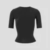 Camiseta Personalizada de Fábrica Manga Curta Gola Redonda Lisa Ombro Normal Feminina Slim Fit Versátil Top Feminino Manga Curta