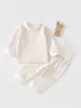 Ropa interior transpirable de algodón puro para bebé, costuras sin costuras, estándar Clase A, cintura alta, protección para la barriga, conjunto de ropa para el hogar de primavera y otoño para bebé