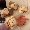 Muñequera Facial de Tostada de Queso Linda, Protector de Manga Anti-Goteo y Anti-Humedad, Lazo para el Cabello de Dibujos Animados Lindos