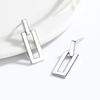 Brincos retangulares geométricos femininos Prata de lei S925 Ouro 18K brincos de temperamento de alta qualidade brincos brincos pequenos atacado